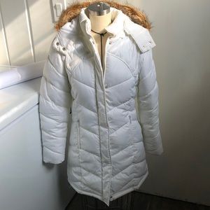 Apollo White Puffer Jacket with Hood